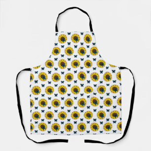 Sonnenblumen und Blauer Schmetterling Schürze