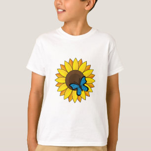Sonnenblumen und Blauer Schmetterling T-Shirt