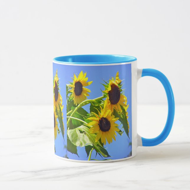"SONNENBLUMEN UND BLAUER SKY" TASSE (Rechts)