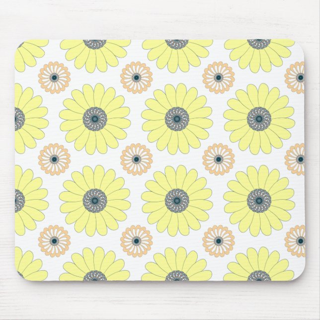 Sonnenblumen und blühendes, nahtloses Muster Mousepad (Vorne)