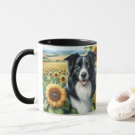 Sonnenblumen und Border Collie Hund Lover Tasse