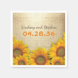 Sonnenblumen und Burlap Rustic Country Wedding Serviette