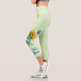 Sonnenblumen und Butterfly Ukraine Unterstützung Capri Leggings
