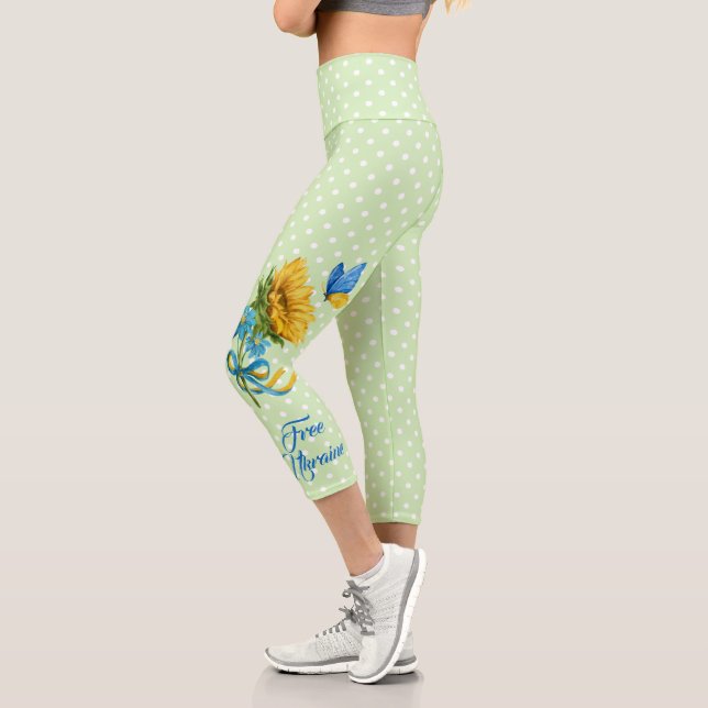 Sonnenblumen und Butterfly Ukraine Unterstützung Capri Leggings (Links)