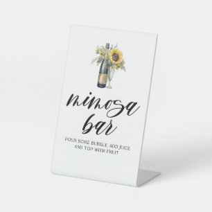 Sonnenblumen und Champagner Mimosa Bar Sign Sockelschild