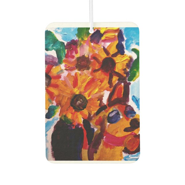 Sonnenblumen und Chihuahua  Autolufterfrischer (Vorderseite)