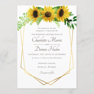 Sonnenblumen und Einladung zur Hochzeit der Marine