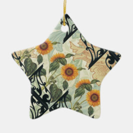 Sonnenblumen und Eisen Keramikornament