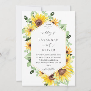 Sonnenblumen und Eukalyptus-MOD - Blumenzehen Einladung