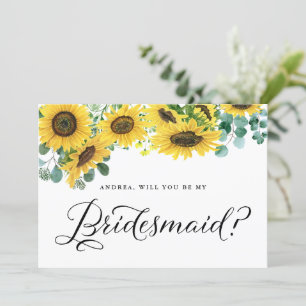 Sonnenblumen und Eukalyptus werden Sie meine Braut