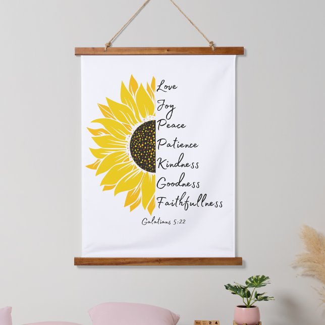 Sonnenblumen und Glaube Wandteppich Mit Holzrahmen (Von Creator hochgeladen)