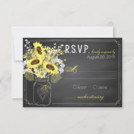 Sonnenblumen und Halbpension RSVP-Karte RSVP Karte