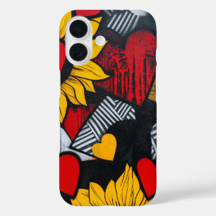 Sonnenblumen und Herz iPhone 16 Hülle