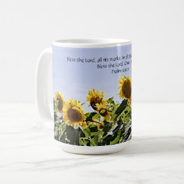 Sonnenblumen und Himmel mit Drehkreuz-Tasse-Cup Kaffeetasse