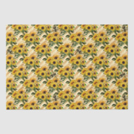 Sonnenblumen und Honigbienen Strip Seidenpapier