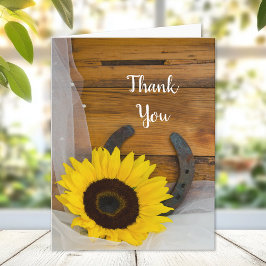 Sonnenblumen und Hufeisen Land Western Vielen Dank Dankeskarte