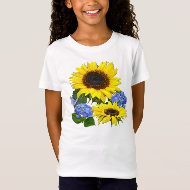 SONNENBLUMEN UND HYDRANGEAS ~ Shirt (Vorderseite)