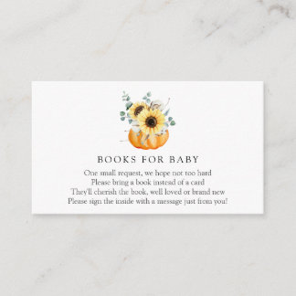 Sonnenblumen und Kürbis-Bücher für die Babysteckka Begleitkarte