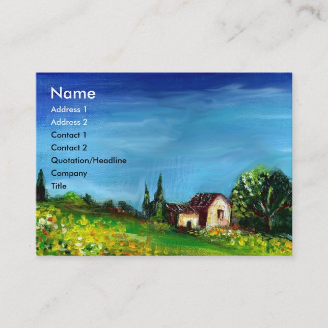 SONNENBLUMEN UND LÄNDER IN DER TUSKANIE - ITALIEN VISITENKARTE (Vorderseite)