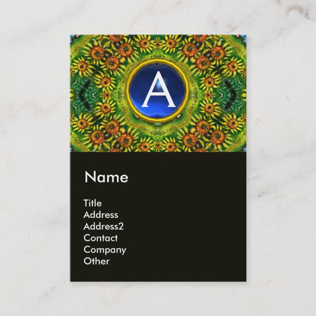 SONNENBLUMEN UND LANDSCHAFT IN DER Toskana, Monogr Visitenkarte (Vorderseite)