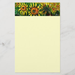 SONNENBLUMEN UND LANDSCHAFT IN DER Toskana, Sahne Briefpapier