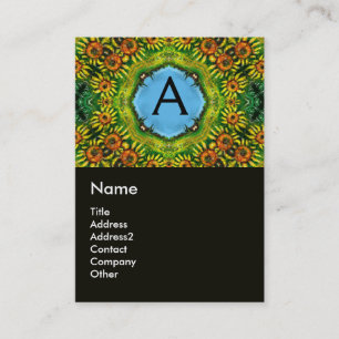 SONNENBLUMEN UND LANDSCHAFT IN TUSCIEN, Monogramm Visitenkarte