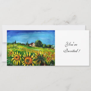 SONNENBLUMEN UND LANDSCHAFT IN TUSZIEN, EINLADUNG
