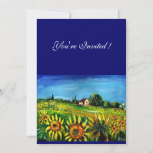 SONNENBLUMEN UND LANDSCHAFT IN TUSZIEN, EINLADUNG