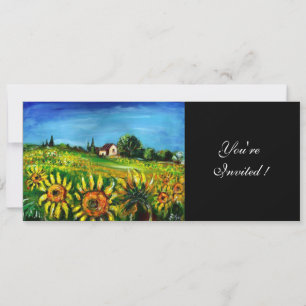 SONNENBLUMEN UND LANDSCHAFT IN TUSZIEN, EINLADUNG