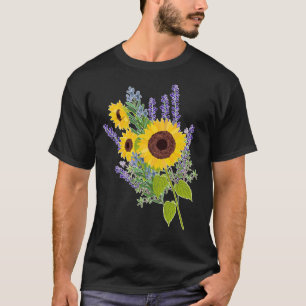 Sonnenblumen und Lavendel Bouquet T-Shirt