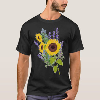 Sonnenblumen und Lavendel Bouquet T-Shirt