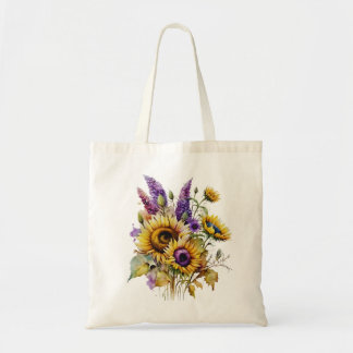 Sonnenblumen und Lavendel-Tasche Tragetasche