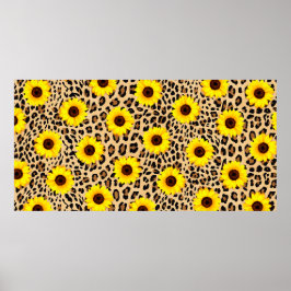 Sonnenblumen und Leopard Print: Dicke und lebendig Poster