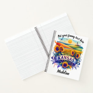 Sonnenblumen und Leuchtturm in Kansas Notizbuch