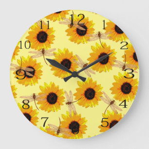 Sonnenblumen und Libellen, Große Wanduhr