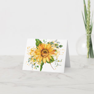 Sonnenblumen und Libellen-Spritzer fallen Dankeskarte