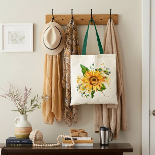 Sonnenblumen und Libellen-Spritzer fallen Tragetasche