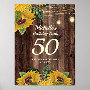Sonnenblumen und Lichter aller 50. Lebensjahre Poster
