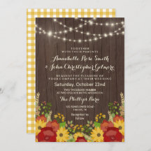 Sonnenblumen und Lichter rustikale Hochzeit