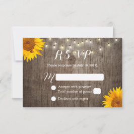 Sonnenblumen und Lichter Rustikale Hochzeit RSVP