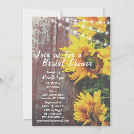 Sonnenblumen und Lichter Rustikales Brautparty Einladung