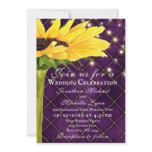 Sonnenblumen und Lila Lichter auf einer Hochzeit