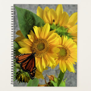 Sonnenblumen und Monarch Butterfly Spiralplaner Planer