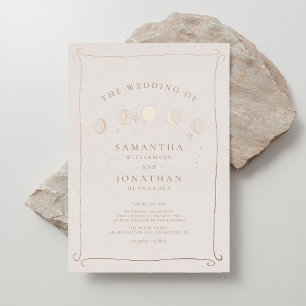 Sonnenblumen- und Mondblütenhochzeit Folieneinladung