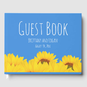 Sonnenblumen und Personalisierte Sommerhochzeit Gästebuch