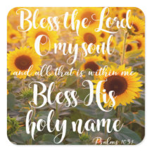 Sonnenblumen und Psalmen-Schrift