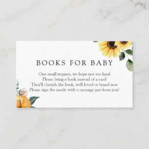 Sonnenblumen und Pumpkins Bücher für die Baby-Einl Begleitkarte