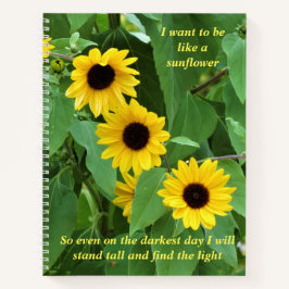 Sonnenblumen und Quotes-Notebook (2 Zitate) Notizbuch