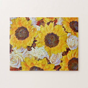 Sonnenblumen und Rose Art Blume Puzzle