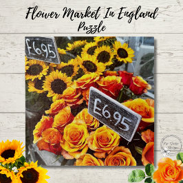 Sonnenblumen und Rose im Market Foto Puzzle